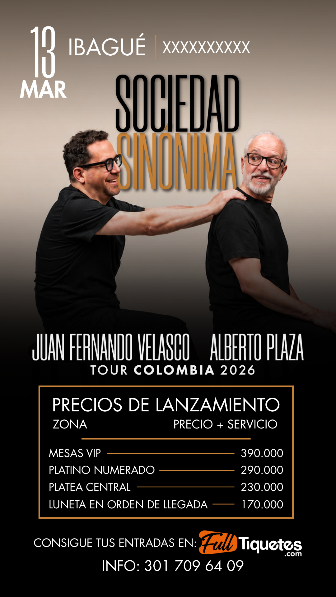 Evento con precios